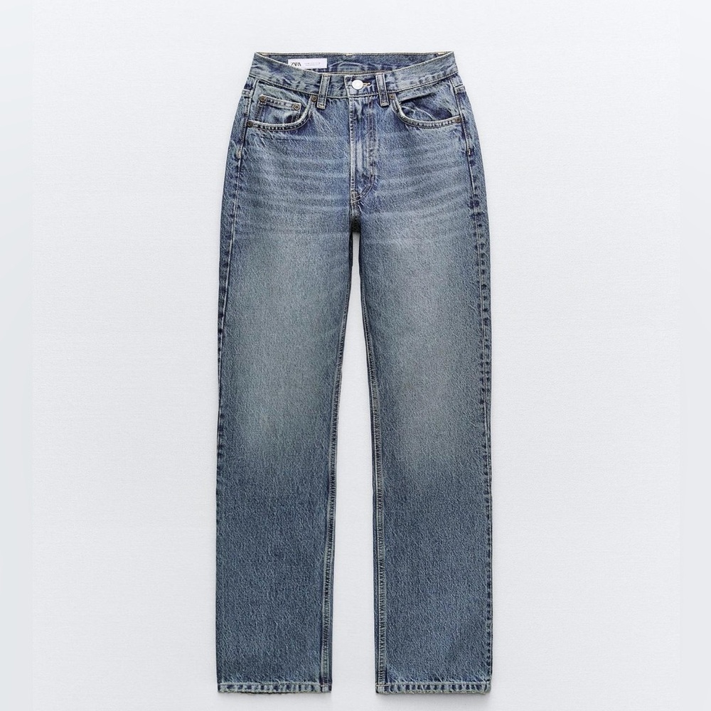ZARA NWT Straight Leg High Waist  Perfect Fall Jeans Denim - 34 / 02